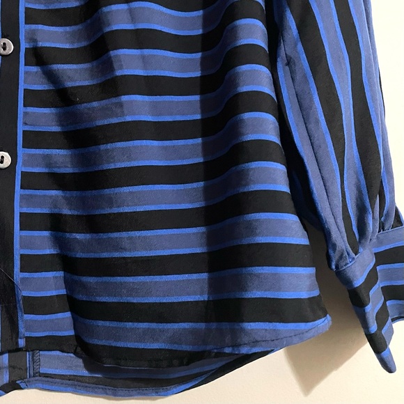 Maeve Anthropologie Silky Striped Buttondown Shirt - Picture 6 of 10